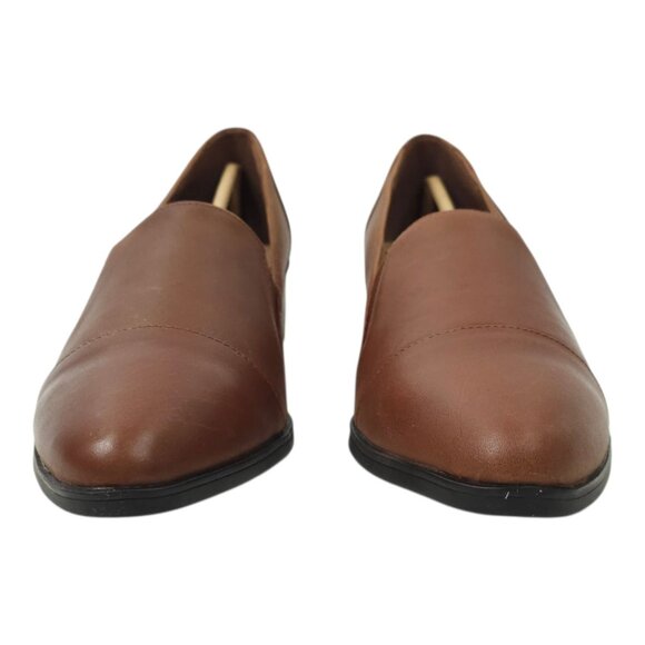 Bella Vita Ohara Burnished Leather Loafer Women 12M Camel Slip On Block Heel NEW - Picture 3 of 16